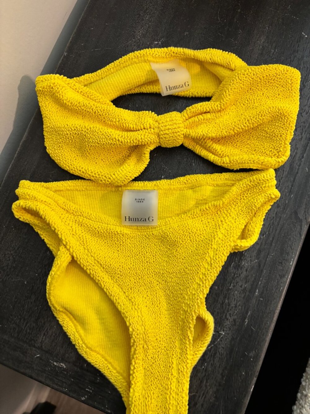 HUNZA G Yellow Strapless Bikini - Picture 2 of 2